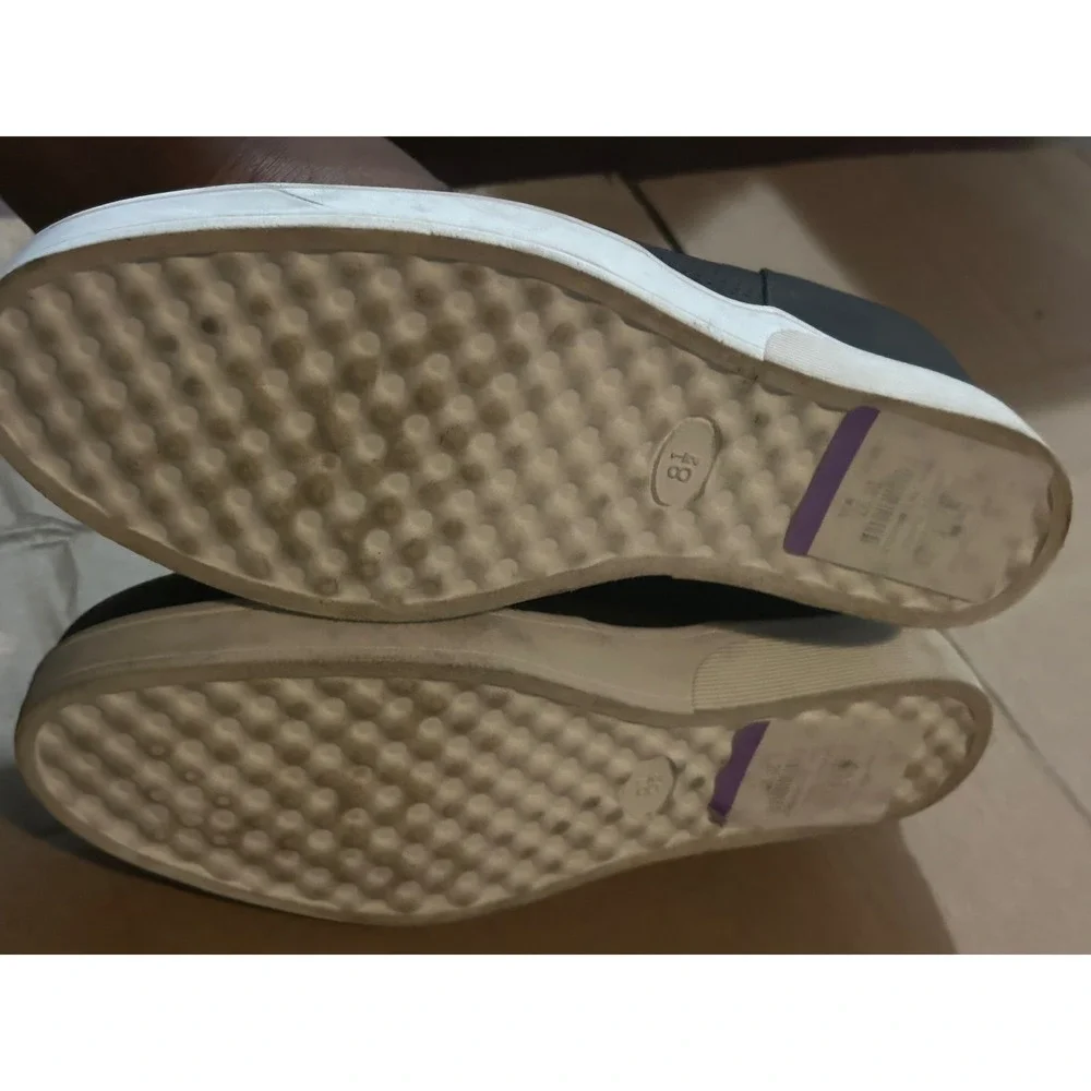 Black Perforated Side Zip Wedge High‎ Top Sneakers Womens Size 8.5